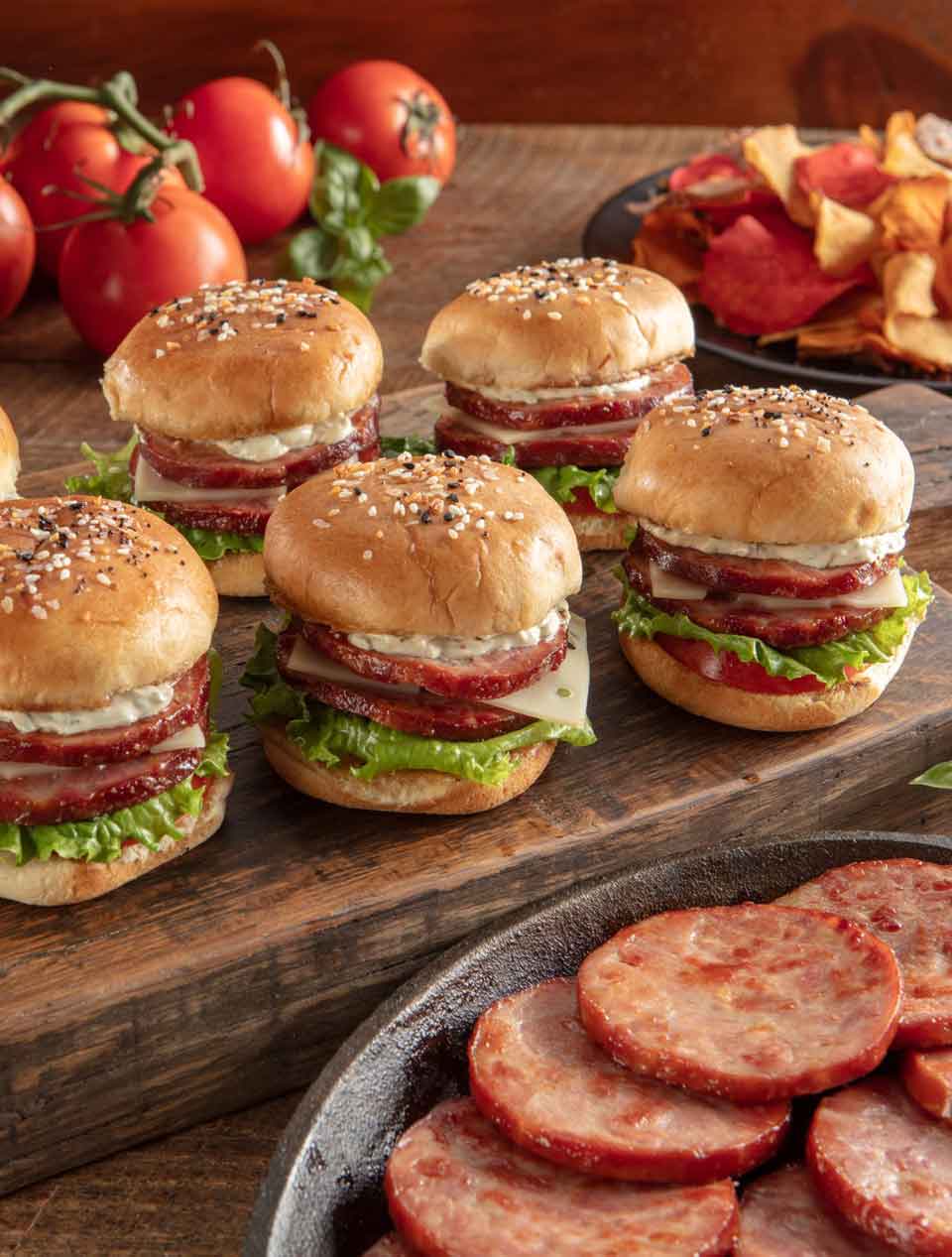 2 LB. Hickory Smoked Ham Biscuit Slices Glamor Shot