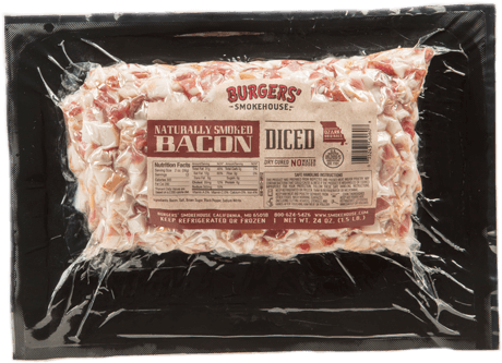 2.5 LB. Naturally Smoked Diced Bacon Package Shot