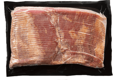 Original Hickory Smoked Bacon Full Slab Sliced Package Shot
