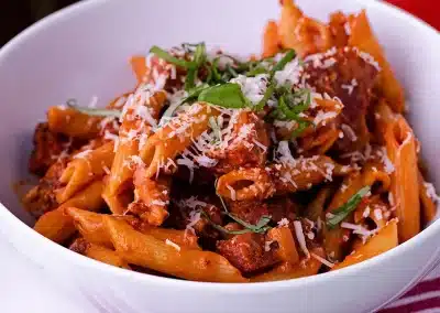 Creamy Sundried Tomato Penne with Summer Sausage